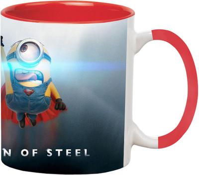 ARTBUG Minions Cartoon -3258-Red Ceramic Coffee Mug(350 ml)