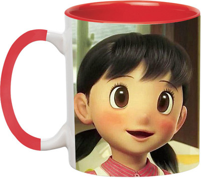 ARTBUG Doraemon Cartoon -3158-Red Ceramic Coffee Mug(350 ml)