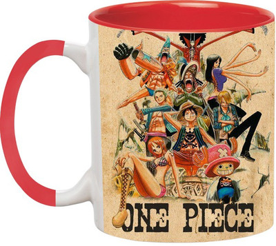ARTBUG One Piece Cartoon -3297-Red Ceramic Coffee Mug(350 ml)