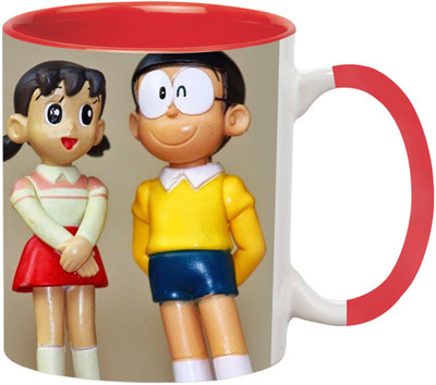 ARTBUG Doraemon Cartoon -3162-Red Ceramic Coffee Mug(350 ml)