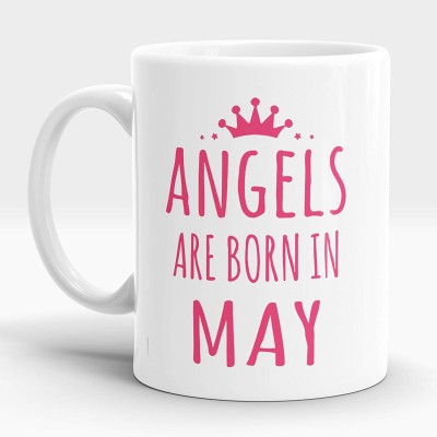 LASTWAVE Angels are Born in May | Birthday Gifts for Girls, Angel, Mother | 11oz Ceramic Coffees Ceramic Coffee Mug(325 ml)