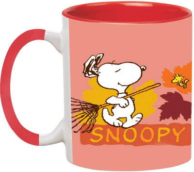 ARTBUG Snoopy Movie character - 3416-Red Ceramic Coffee Mug(350 ml)