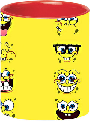 Ashvah SpongeBob SquarePants -3426-Red Ceramic Coffee Mug(350 ml)