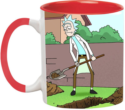 ARTBUG Rick And Morty Cartoon -3402-Red Ceramic Coffee Mug(350 ml)