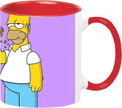 ARTBUG The Simpsons -3452-Red Ceramic Coffee Mug(350 ml)