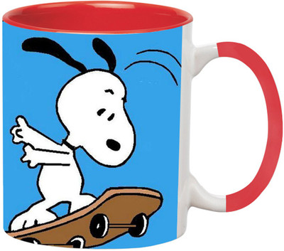 ARTBUG Snoopy Movie character - 3417-Red Ceramic Coffee Mug(350 ml)