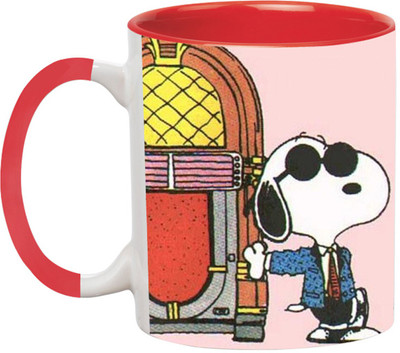 ARTBUG Snoopy Movie character - 3418-Red Ceramic Coffee Mug(350 ml)