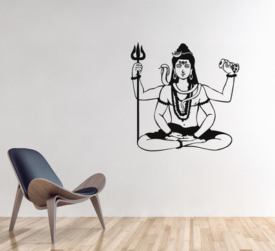 fuzzy 60 cm Lord Shiva Self Adhesive Sticker(Pack of 1)
