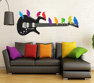 fuzzy 90 cm Guitar Self Adhesive Sticker(Pack of 1)