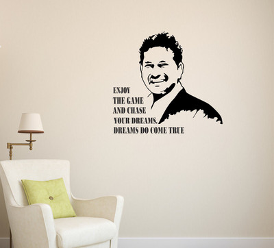 fuzzy 60 cm Sachin Tendulkar Self Adhesive Sticker(Pack of 1)