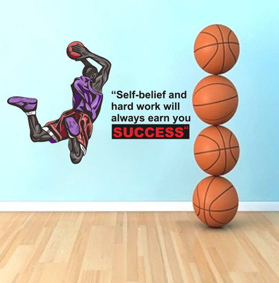 fuzzy 100 cm basket ball Self Adhesive Sticker(Pack of 1)