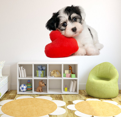 fuzzy 60 cm dog Self Adhesive Sticker(Pack of 1)