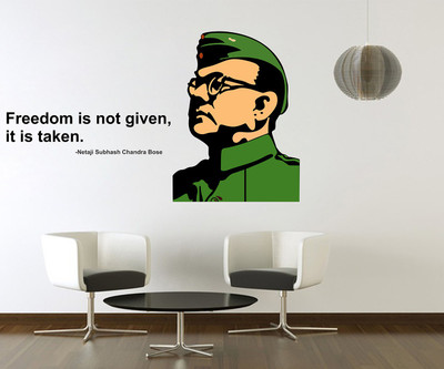 fuzzy 95 cm Subhash chandra bose Self Adhesive Sticker(Pack of 1)