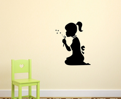fuzzy 70 cm Girl Self Adhesive Sticker(Pack of 1)