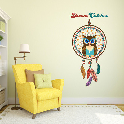 fuzzy 70 cm owl Self Adhesive Sticker(Pack of 1)