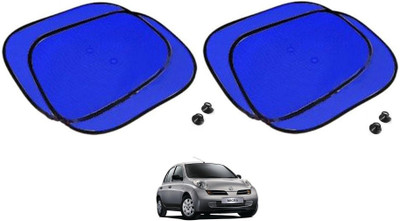 AuTO ADDiCT Side Window Sun Shade For Nissan Micra(Blue)