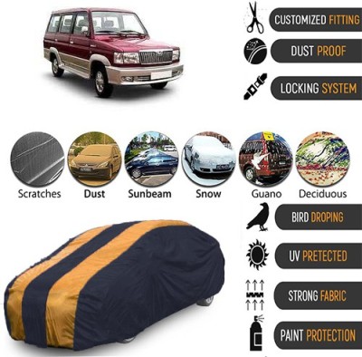 carphoenix Car Cover For Toyota Qualis (Without Mirror Pockets)(Blue, Orange, For 2005, 2006, 2007, 2008, 2009, 2010, 2011, 2012, 2013, 2014, 2015, 2016, 2017, 2018, 2019, NA Models)