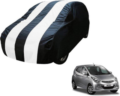 Star India Car Cover For Hyundai Eon (Without Mirror Pockets)(White, Black)