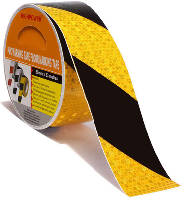 Iktu Single Sided Handheld Reflective Tape (Manual)(Set of 1, Yellow Black)