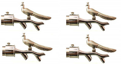 Rishikansh Gold Curtain Knobs, Rod Rail Bracket, Curtain Hooks, Cord Pull Metal(Pack of 4)