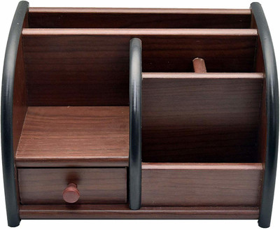 ONRR Collections 7 Compartments soft marble pen stand(Brown)