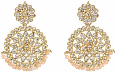 I Jewels Gold Plated Kundan Chandbali Earrings Alloy Drops & Danglers