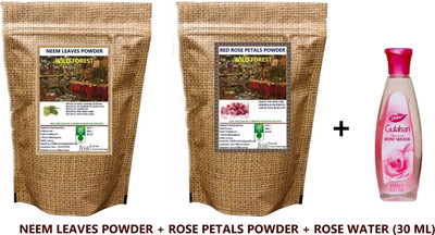WILD FOREST COMBO PACK OF NEEM POWDER & ROSE PETAL POWDER WITH 30 ML GULABJAL(3 x 66.67 g)