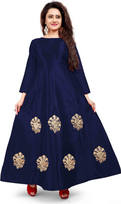 SHREE CREATION Flared/A-line Gown(Dark Blue)