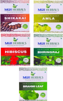 MGH Herbals Organic Shikakai, Amla, Bhringraj, Hibiscus and Brahmi Powder Combo(500 g)