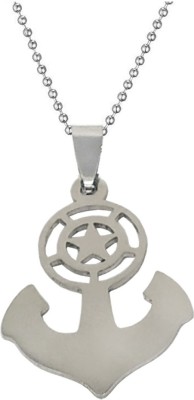 Shiv Jagdamba Bikers Jewelry Wheel Ship Anchor Pendant Necklace Chain Sterling Silver Stainless Steel Pendant