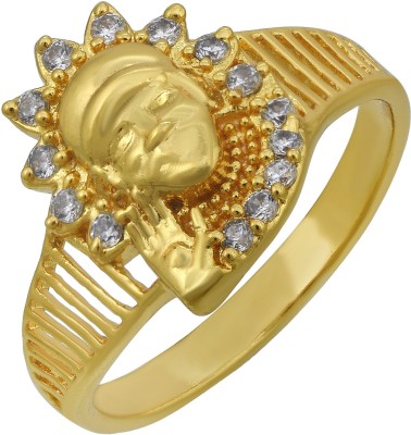 MissMister Gold plated CZ Shirdi Sai baba finger ring Women Men Brass Cubic Zirconia Gold Plated Ring