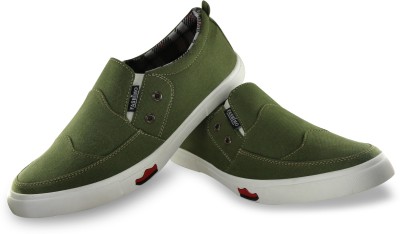 FASHIMO Slip On Sneakers For Men(Olive , 8)