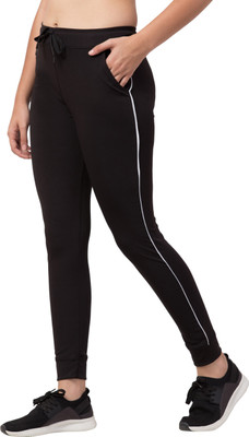 Bluecon Self Design Women Black Track Pants