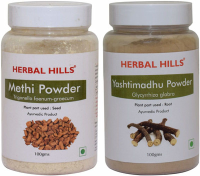 Herbal Hills Methi Seed and Yashtimadhu Powder - 100 gms each(Pack of 2, 200 g)