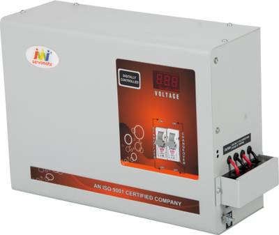 Servomate 3KVA (90v-300v) Mainline Automatic Voltage stabilizer, (100% Copper), Wall Mount Model, Color Ivory &amp; Orange  (Ivory)