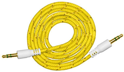 Wifton AUX Cable 3.1 A 1.5 m I 234-AU Cable / AU Cord [ 3ft/0.9M, Hi-Fi Sound Quality] - Nylon Braided 3.5mm Audio Cable(Compatible with Apple iPhone iPad, Android System Devices, Dark Yellow, One Cable)