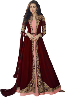 DIVINE INTERNATIONAL TRADING CO Georgette Embroidered, Self Design Salwar Suit Material