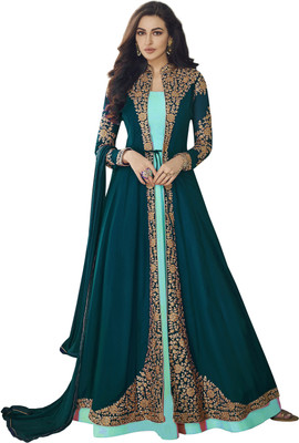 DIVINE INTERNATIONAL TRADING CO Georgette Embroidered, Self Design Salwar Suit Material