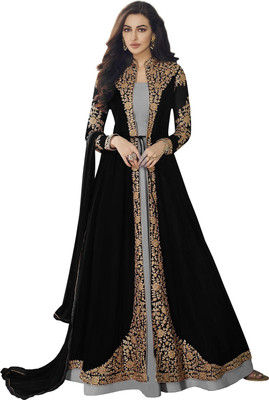 Divine Exim Georgette Embroidered, Self Design Salwar Suit Material