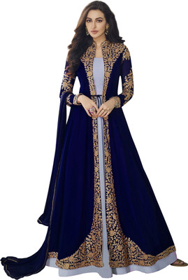 DIVINE INTERNATIONAL TRADING CO Georgette Embroidered, Self Design Salwar Suit Material