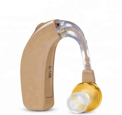 AXON HEARING AID C-108 Sound Enhancement Amplifier Behind The Ear Rechargeable Hearing Machine C-108 Sound Enhancement Amplifier Hearing Machine Rechargeable Behind The Ear Hearing Aid(Beige)