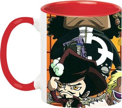 ARTBUG One Piece Cartoon -3307-Red Ceramic Coffee Mug(350 ml)