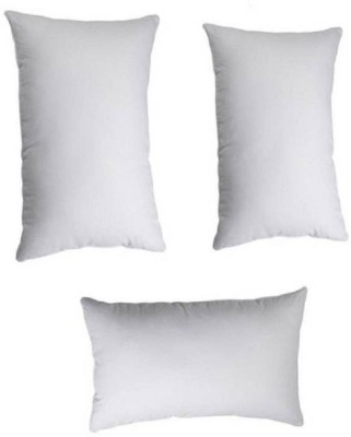 RomancePillow Polyester Fibre Solid Sleeping Pillow Pack of 3(White)