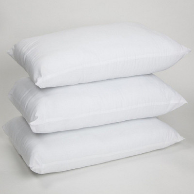 RomancePillow Polyester Fibre Solid Sleeping Pillow Pack of 3(White)