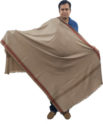 Vrinde Wool Self Design Men Shawl(Beige)