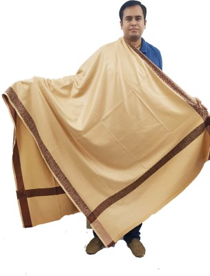 Vrinde Wool Self Design Men Shawl(Beige)