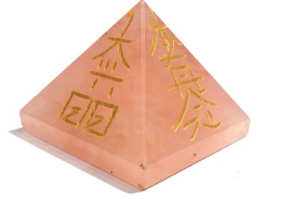 REIKI CRYSTAL PRODUCTS Rose Quartz Pyramid Natural Crystal Pyramid Reiki Symbol 30 mm Reiki Healing Stone Pyramid For Vastu Correction And Increase Energy Decorative Showpiece  -  3 cm(Crystal, Stone, Peach)