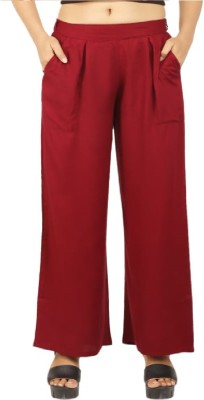 Neelo Kurti Regular Fit Women Maroon Trousers