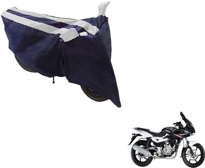 Auto Hub Two Wheeler Cover for Bajaj(Pulsar 220 DTS-i, Black, Silver)