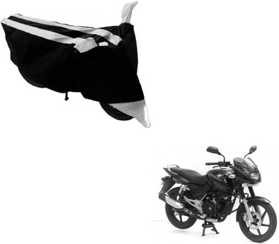 MOCKHE Two Wheeler Cover for Bajaj(Pulsar, Black, Silver)